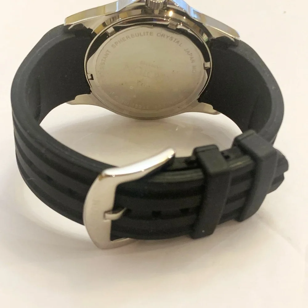 Croton Men's Black Rubber Stainless Steel Watch CA301108